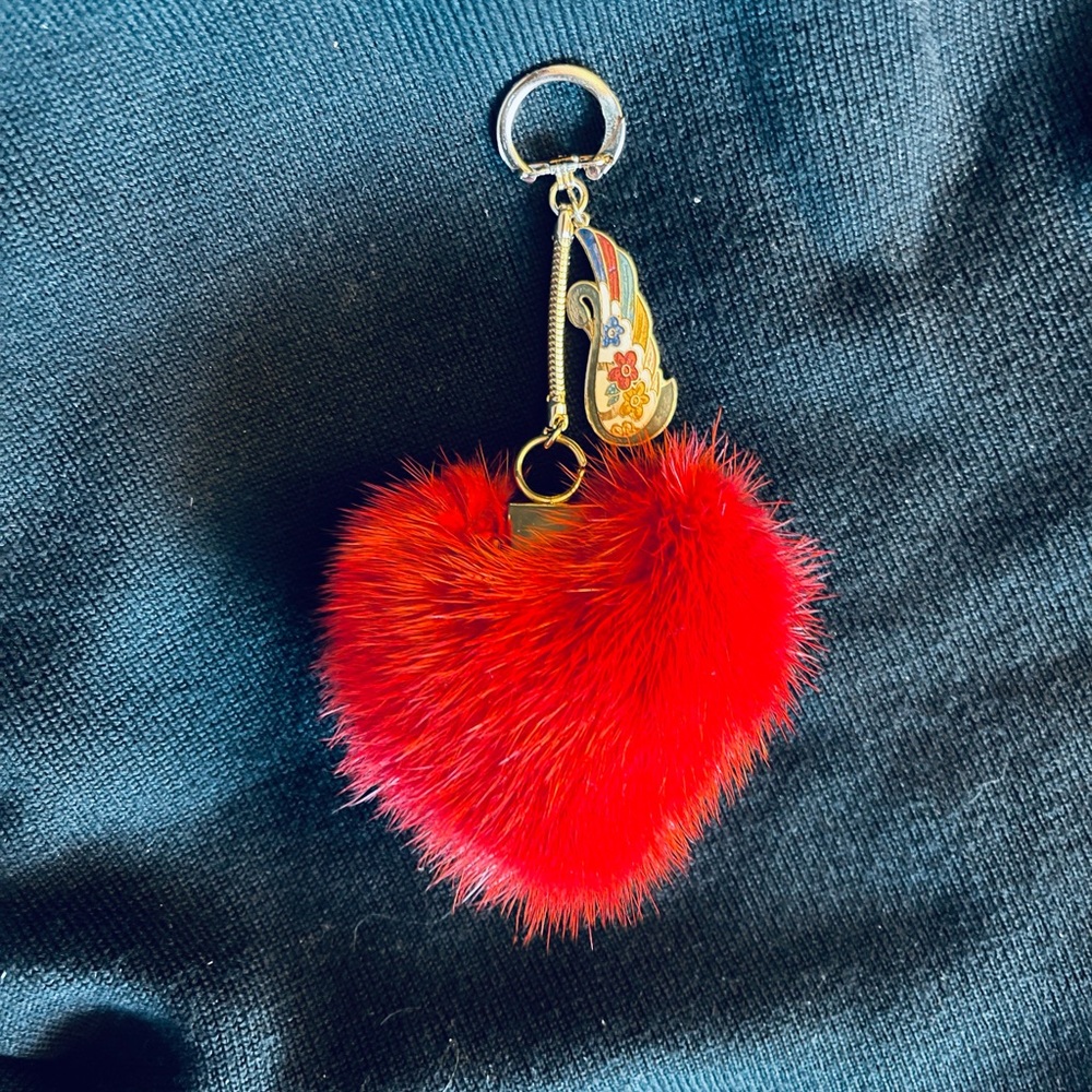 VALENTINES everyday ❣️ Genuine mink ❤️ keychain, purse charm or on your backpack